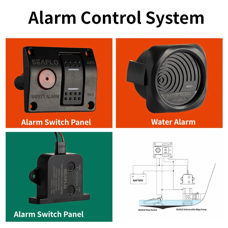 Sensor de nível de água interruptor de alarme automático sistema de controle de alarme de nível de água bomba de porão acessórios de indução