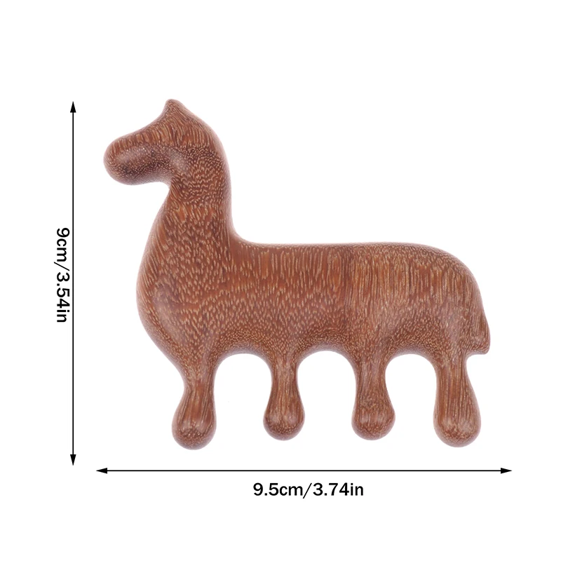 Zodiac Horse Year Wooden Sandalwood Comb Four Teeth Scalp Relax Neck Body Meridian Massage Comb Anti-Static Smooth Hair Brush - view 6