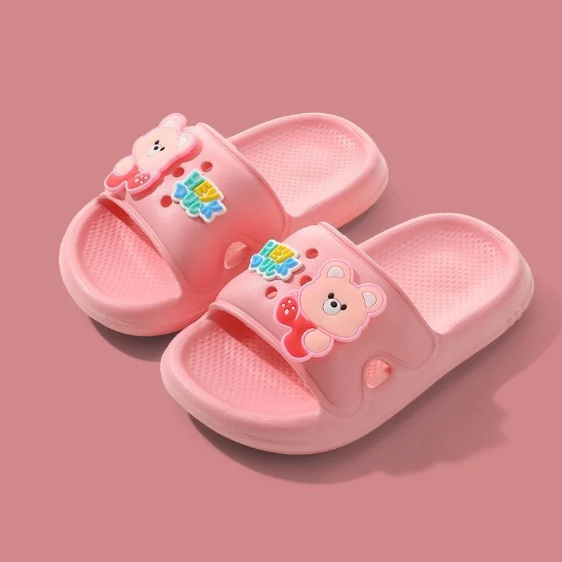 

Летние детские тапочки 2026 из ЭВА с мягкой подошвой, нескользящие, для ванной, с мультяшным рисунком, для девочек и мальчиков 3-12 лет, домашние тапочки