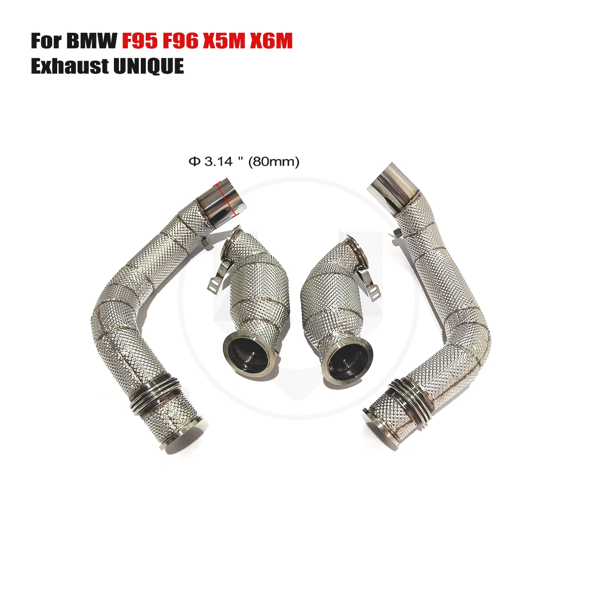 

UNIQUE For 2020-2023 BMW x5m x6m f95 f96 v8 4.4T front downpipe With insulator downpipe With cat/without cat exhaust pipe