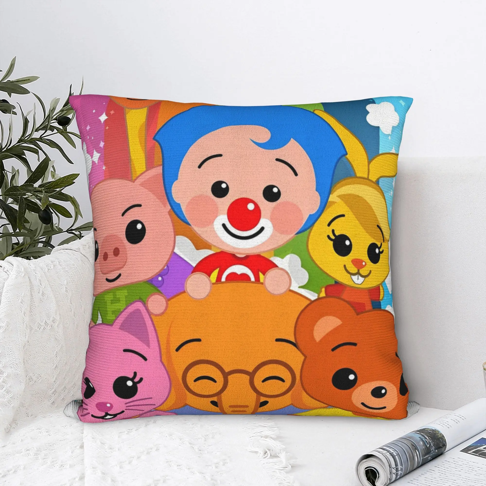 Clown P-Plims Square Pillow Cases  Cushion Cover Custom Polyester Decor Pillowcase for Home 45x45cm
