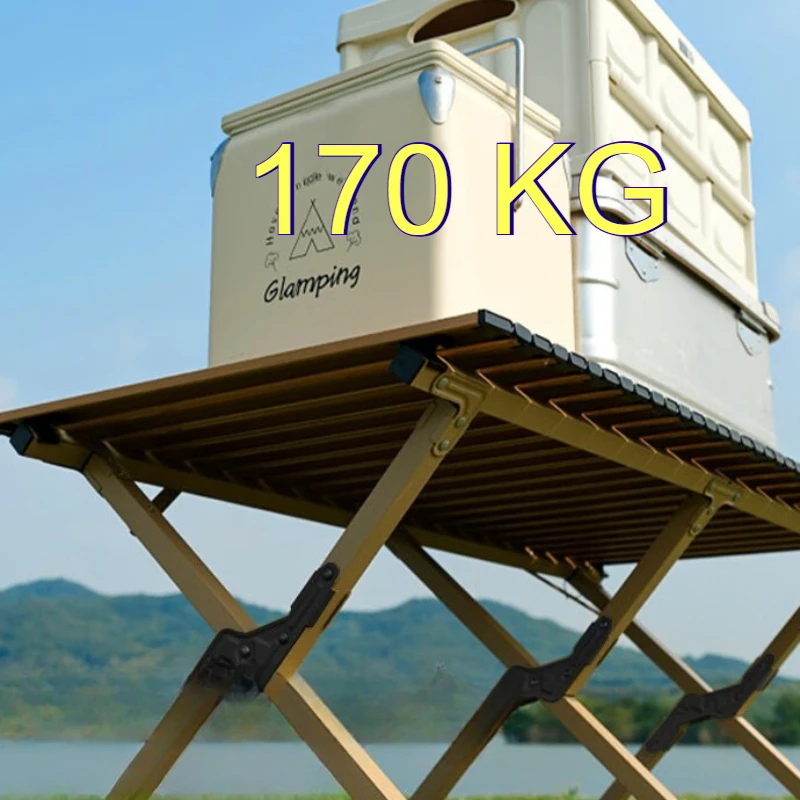 Portable Collapsible Camping Tables Stable Carbon Steel Picnic Desk Reinforced Thickened Camp Table Outdoor Hiking Furnishings