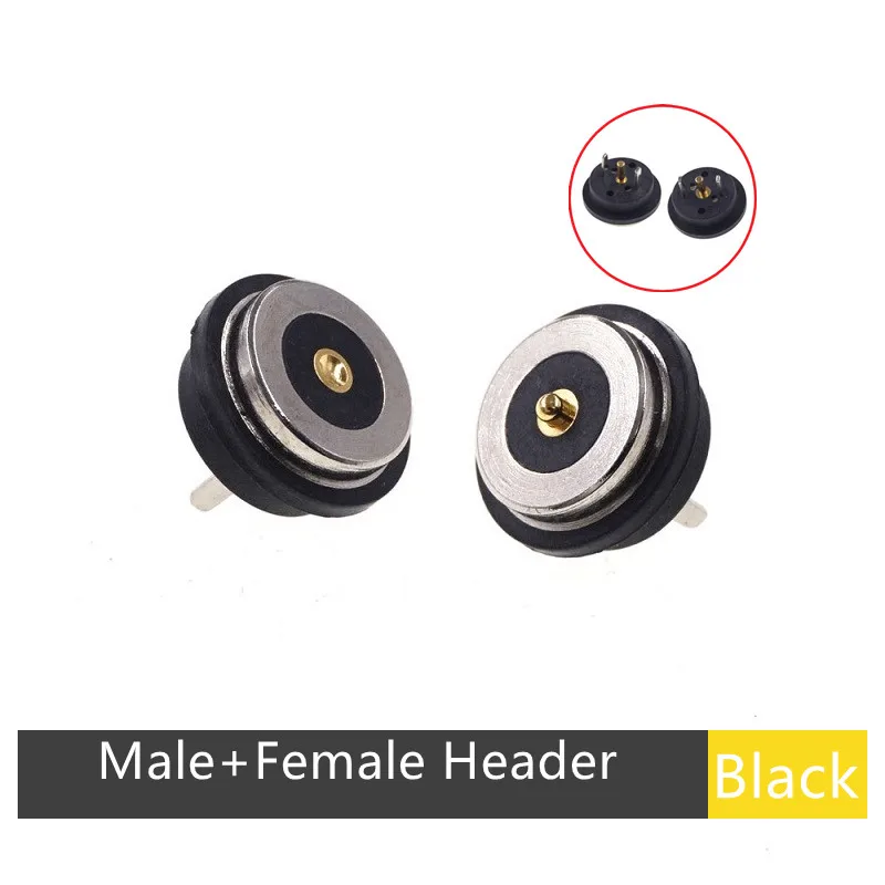 1 Piece Hight Current Pogo Pin Magnetic Connector Spring-Loaded Power Charge Waterproof IPX7 Contact Pad 3A 12V 8.5MM
