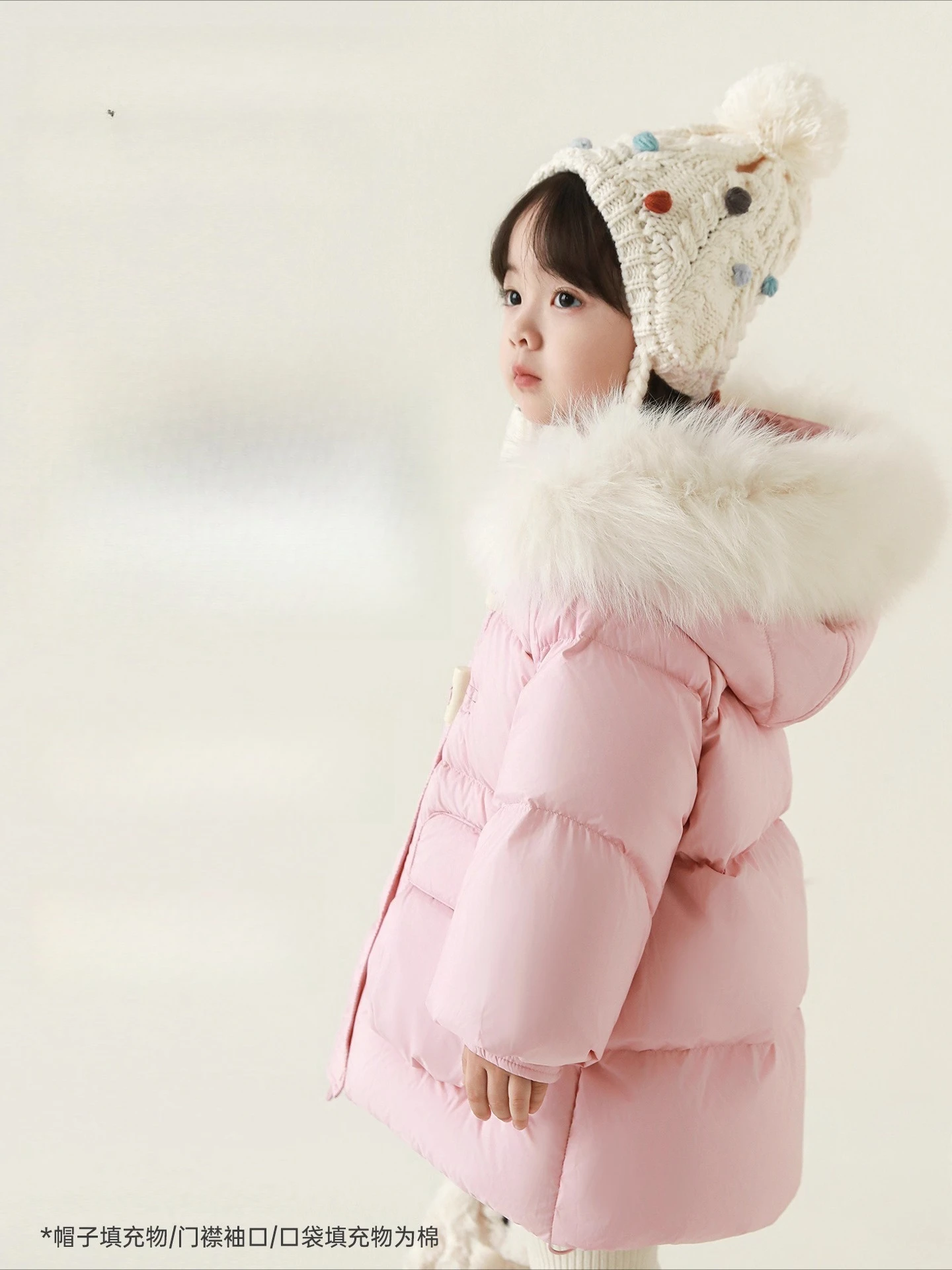 Girls Winter Down Jacket 2025 95 White Duck Down Detachable Fur Hood Thickened Thermal Windproof Parka Coat 1-7 Years