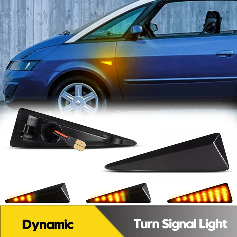 

2Pc For Renault Megane Scenic Espace LED Dynamic Side Marker Light Turn Signal Lamps Avantime Symbol Thalia Wind Car Accessories