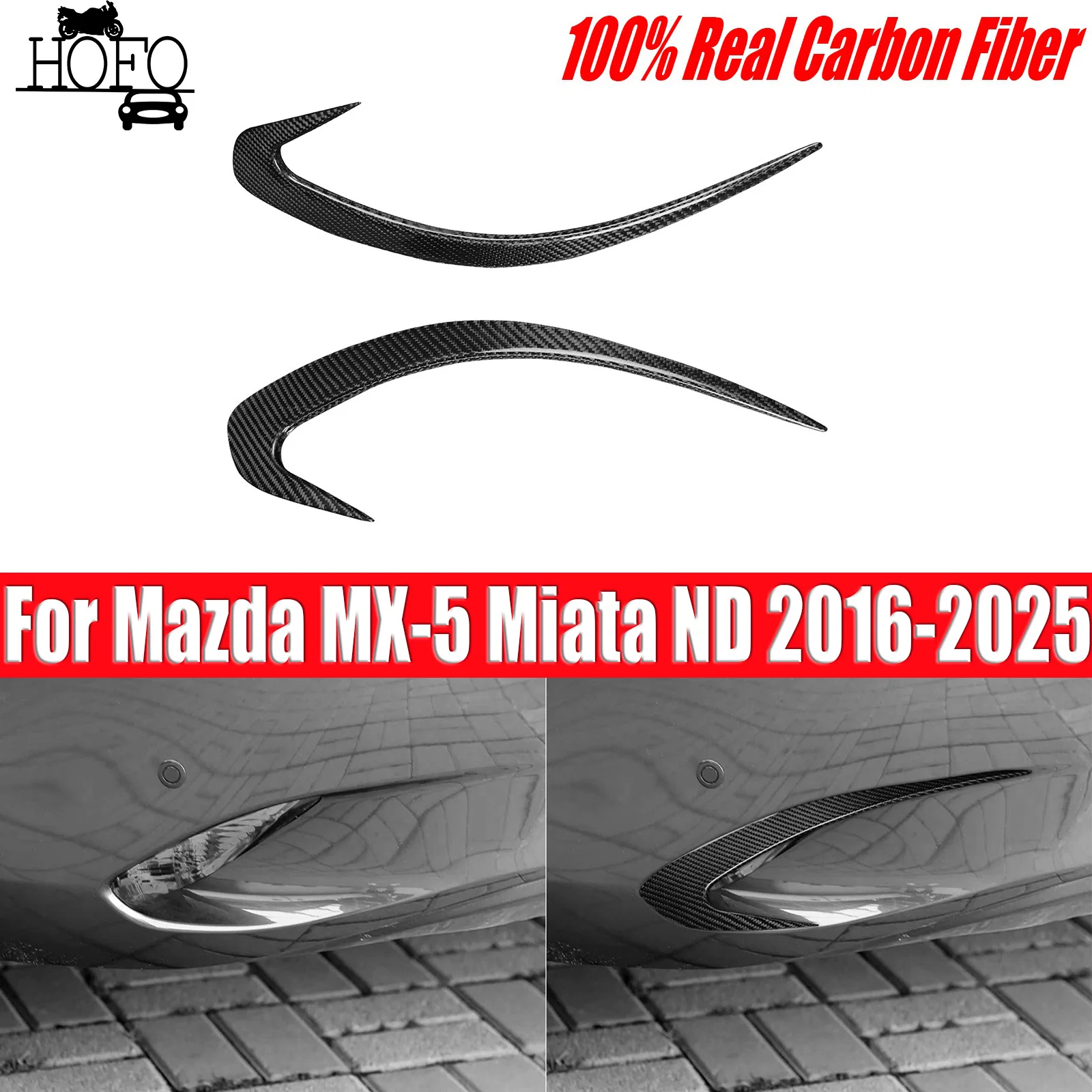Rear Bumper Side Canards For Mazda MX-5 Miata ND 2016-2025