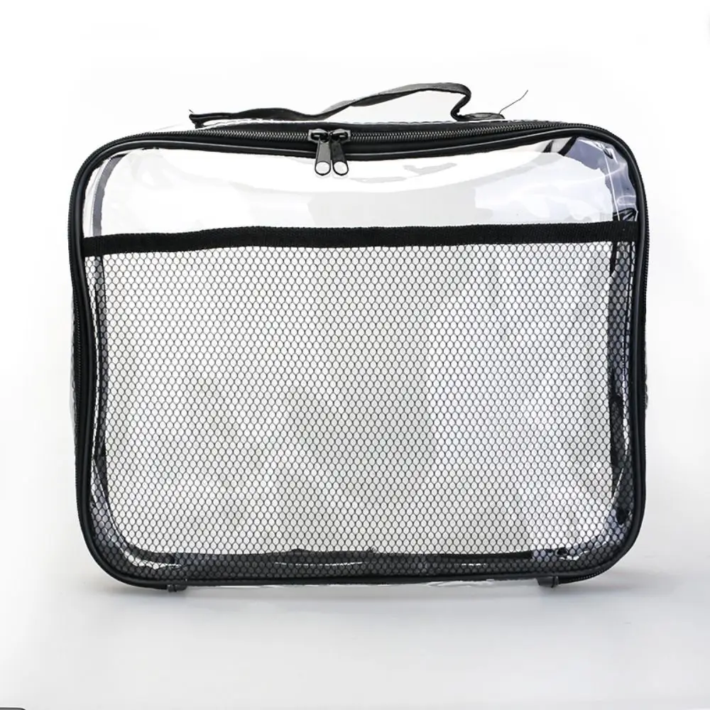 Borsa portaoggetti in rete trasparente in PVC di grande capacità Borsa impermeabile con cerniera Organizzatore di articoli da toeletta Borsa portaoggetti portatile per trucco casual