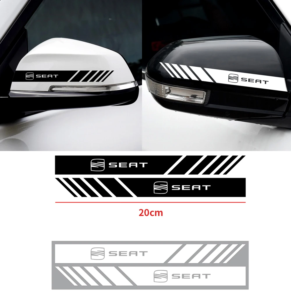 

2 шт. 3D виниловые наклейки-эмблемы для зеркал заднего вида, декоративные наклейки для автомобилей Seat Leon FR 1p, Ibiza 6l mk2 mk3, Cupra, Arosa, Ateca, Exeo