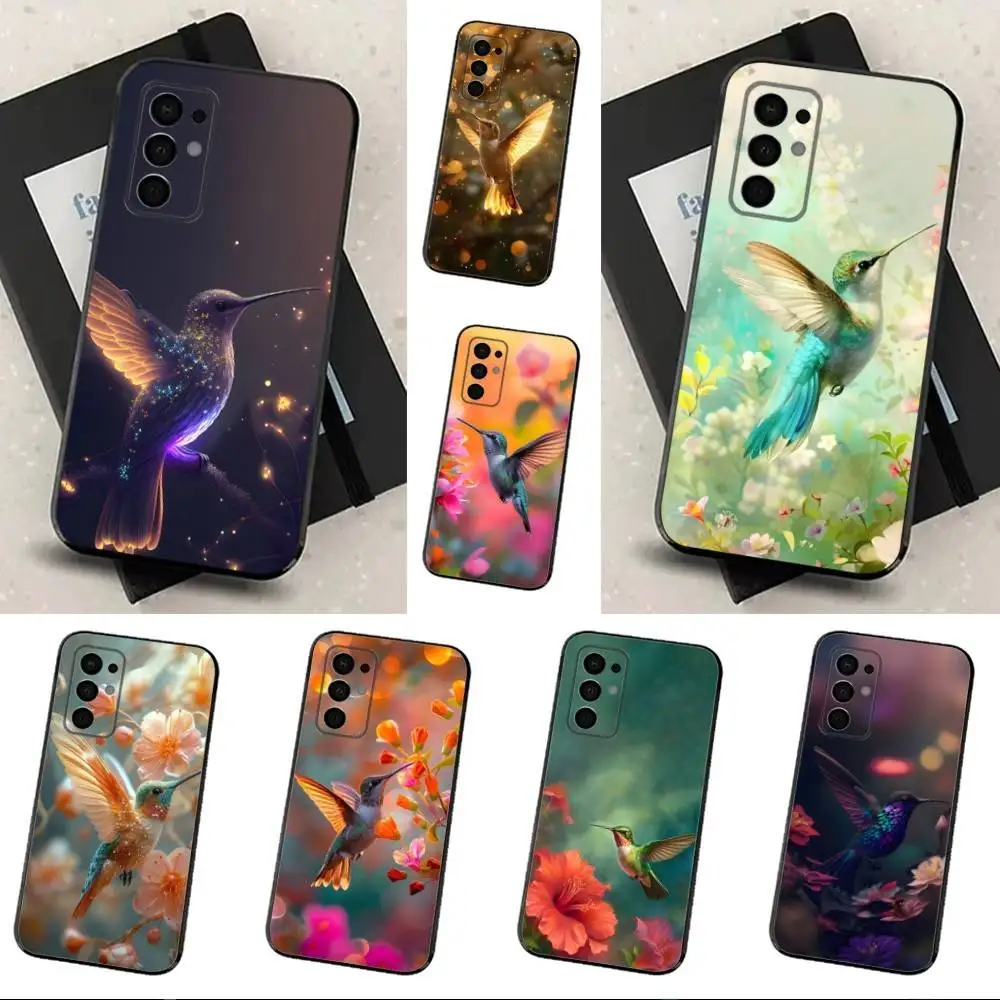 

Cute Animals Hummingbird Phone Case For Samsung Galaxy A91,A80,A73,A72 ,A71,A53A52,A32 ,A31A22,A21s,A20,Black Cover