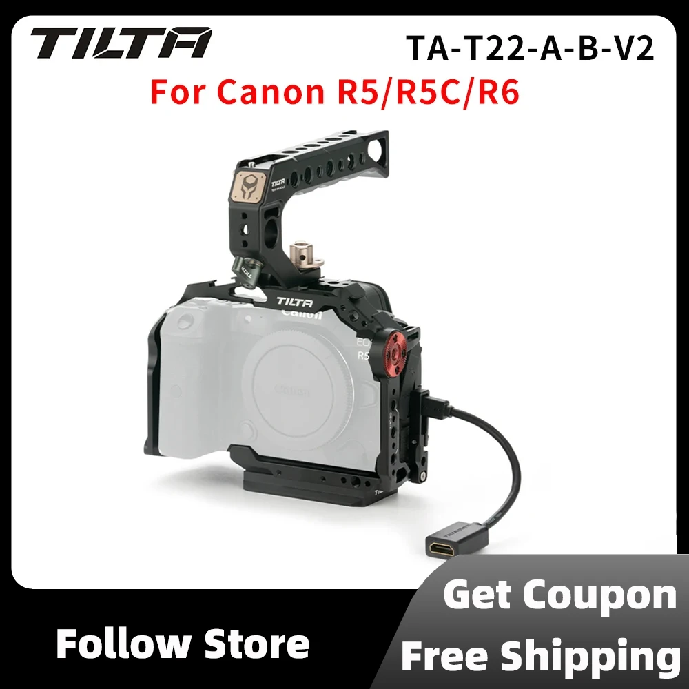 

TILTA TA-T22-FCC-B-V2 for Canon R5/R5C/R6 V2 Full Camera Cage Black Quick Release Plate Photography Accessories