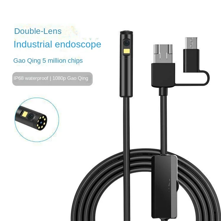 

New Dual Lens Industrial Endoscope IP68 Three-in-One Waterproof Endoscope Underwater Camera