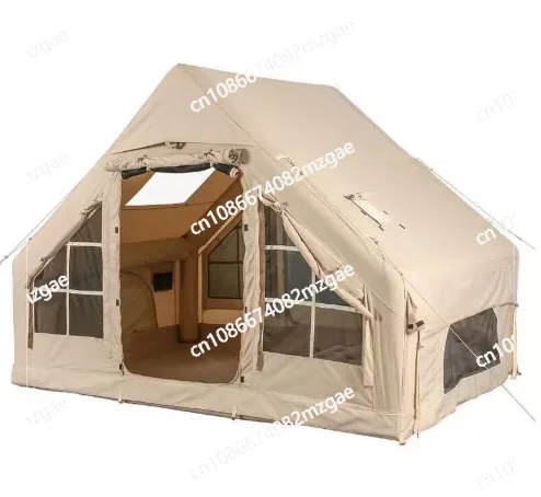 Oxford Cloth Large Outdoor Camping Inflatable Tent Thickened Ultra-Quick Setup 4 Season Garden Patio Fishing Inflatable Tent