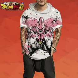 Dragon Ball Z maglietta a maniche corte per uomo T-Shirt con cappuccio da uomo abbigliamento palestra maglietta Hip Hop Vegeta Goku Anime Harajuku Style Y2k