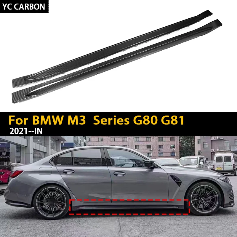 Real Dry Carbon Fiber Side Skirts for BMW M4 Series G82 G83 OEM Style 2021-IN 2Pcs/Set