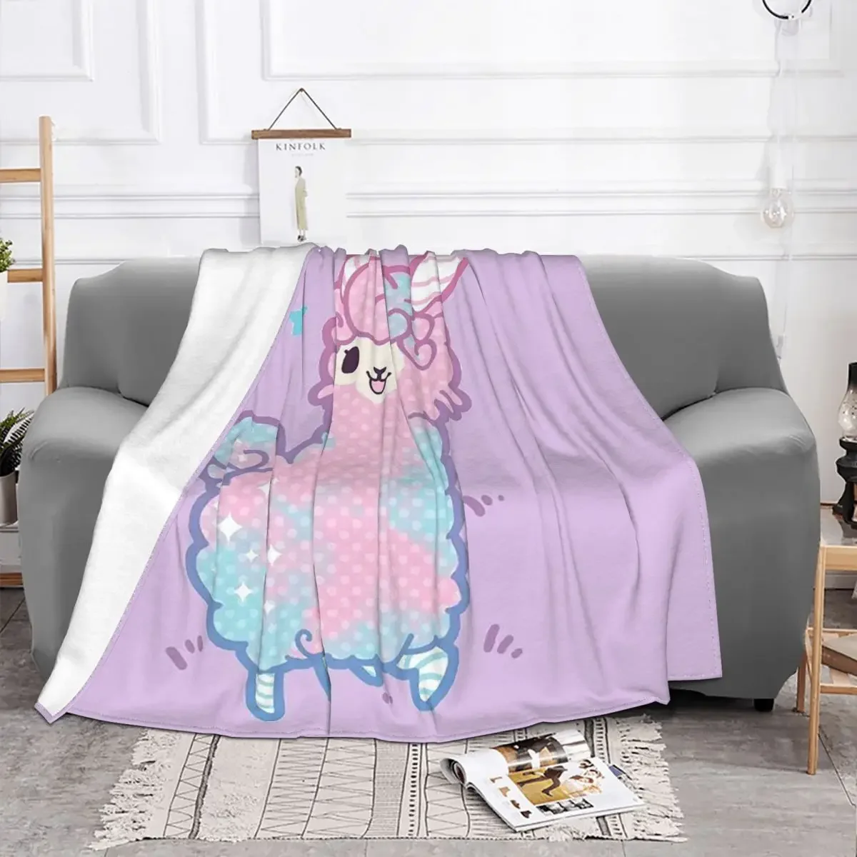 

Colorful Leuke Alpaca Baby Blanket Anime Sofa Cover Velvet Printed Cute Soft Throw Blankets for Bedding Office Bedspreads