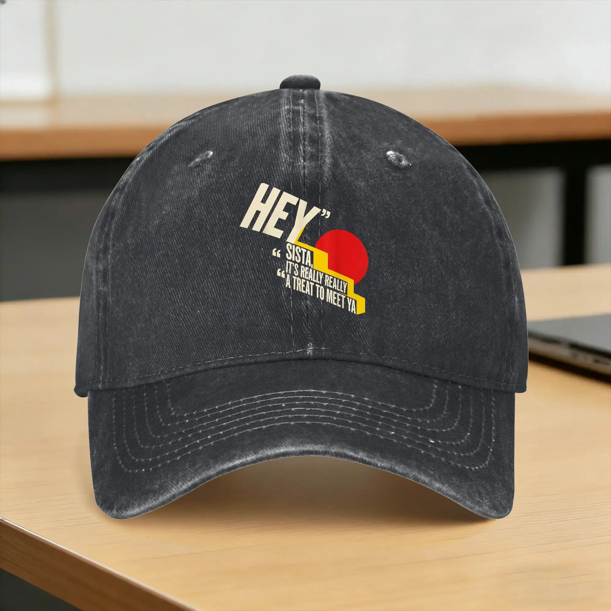 HEY SISTA, IT'S REALLY REALLY A TREAT TO MEET YA Funny Sun Baseball Cap Female Male Print Trucker Hat High Quality Baseball Caps