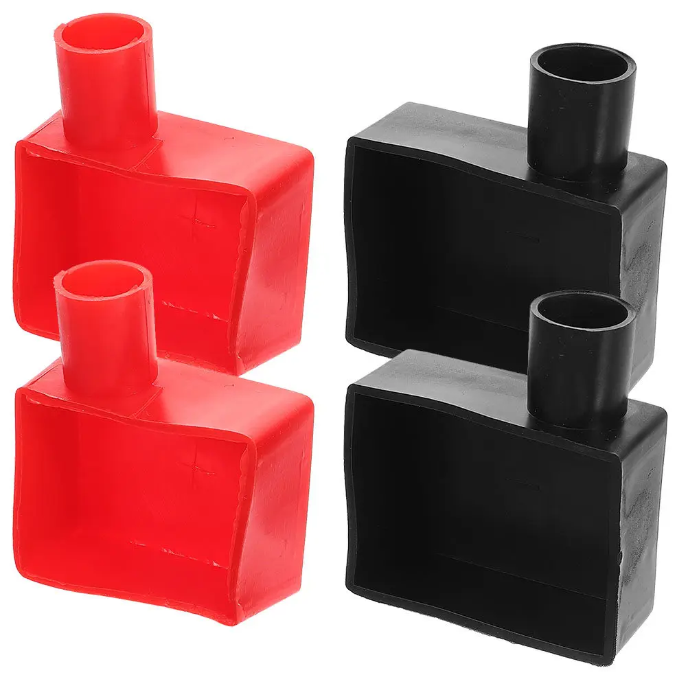 

4 шт. защитных колпачков для клемм автомобильного аккумулятора, термостойкие силиконовые мягкие чехлы, изоляторы для клемм аккумулятора, универсальные