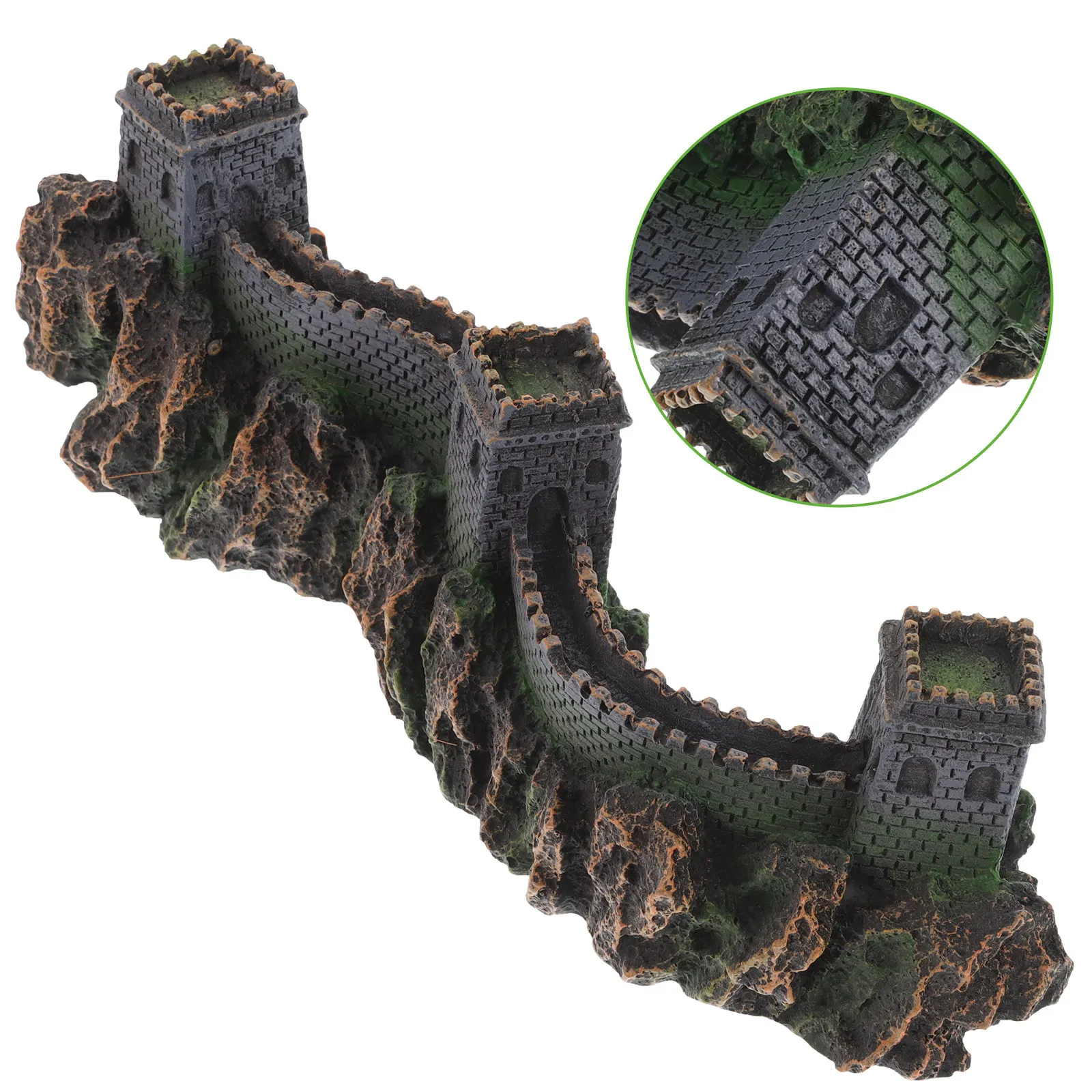 Miniature Bridge of China Sculpture Handcrafted Detailed Aquarium Decoration Fish Tank Landscape Ornament Bridge of China Statue