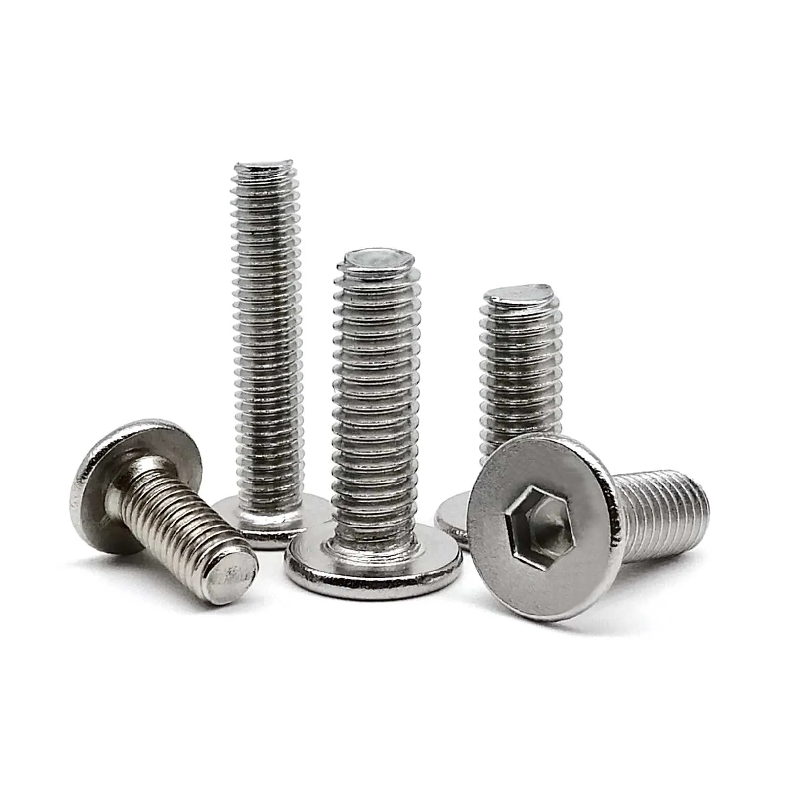 M3 M4 M5 M6 M8 304 Stainless Steel Lengthened Long Hex Hexagon Socket Ultra Thin Flat Wafer CM Head Bolt Screw L=6-100mm