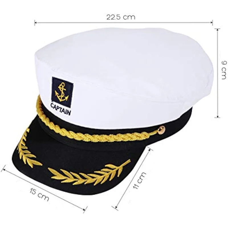 Adult Yacht Sailor Captain Hat Adjustable Men\'s and Women\'s Party Hat Makeup Ball Dressing Event Excellent Stylish Accessories