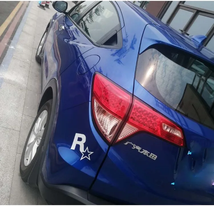 JDM R ستار ملصقات تعديل لعبة كهربائية الطرفية GTA5 سرعة ملصق الثلاثي نافذة ملصق غطاء خزان الوقود ملصق 1 قطعة #3