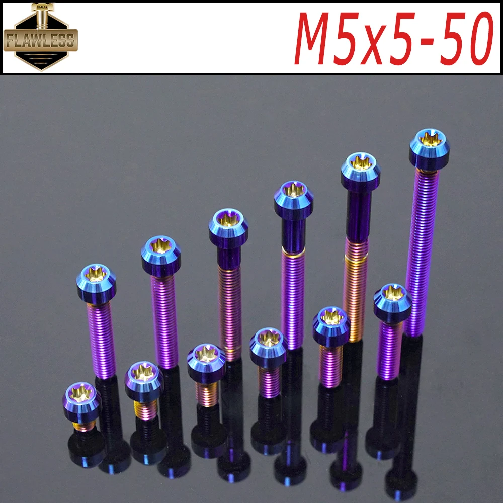

FLAWLESSTI M5×10-50 mm Gr5 Titanium Bolts Switch Oil Tank Bolts For Yamaha Xmax 300 Honda Forza 350 Vespa Sprint Primavera 150