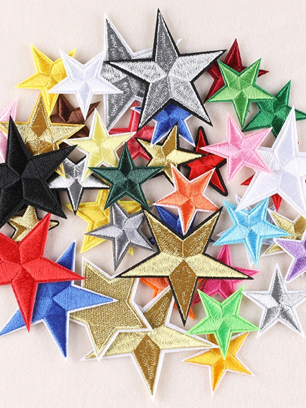 Clothing Embellishment Patch for DIY Sewing with Five-pointed Star Stickers Appliques Punk Clothes Iron on Patches Badge