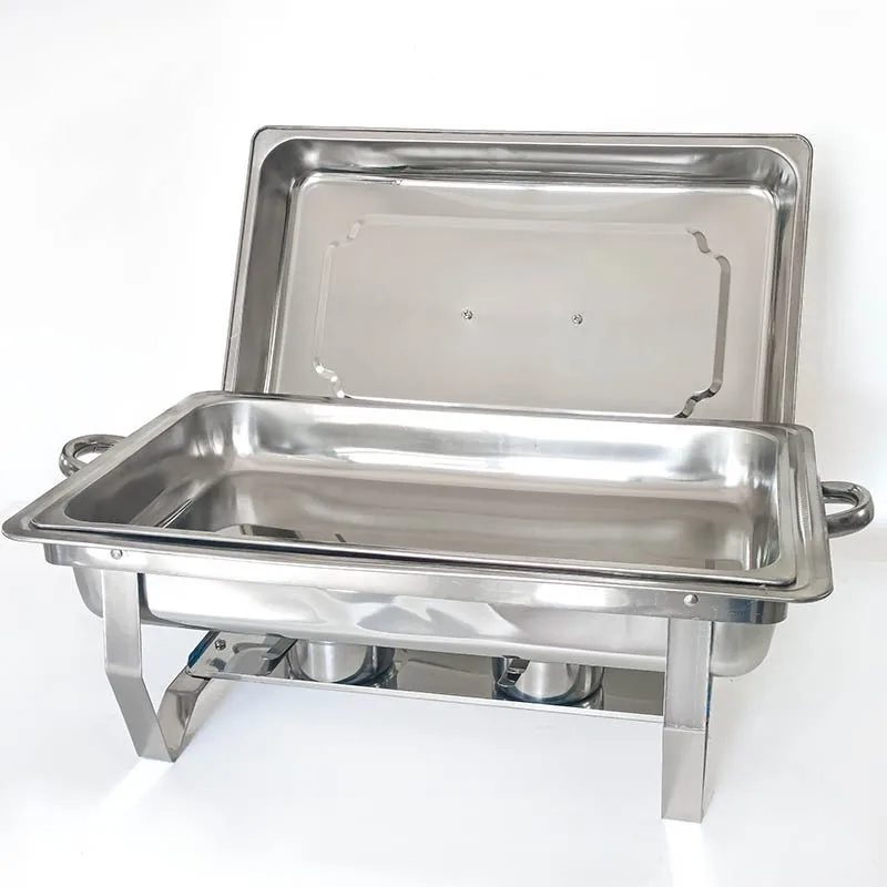 Stainless Steel Folding Buffet Stove Electric Heating Constant Temperature Four Compartment Catering Food Warmer