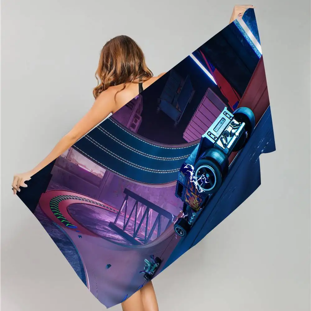 Game H-Hot W-Wheels Anime Beach Swimming Towel Soft Absorbent Washcloth Children's Gifts for Kids Travel Camping Gym