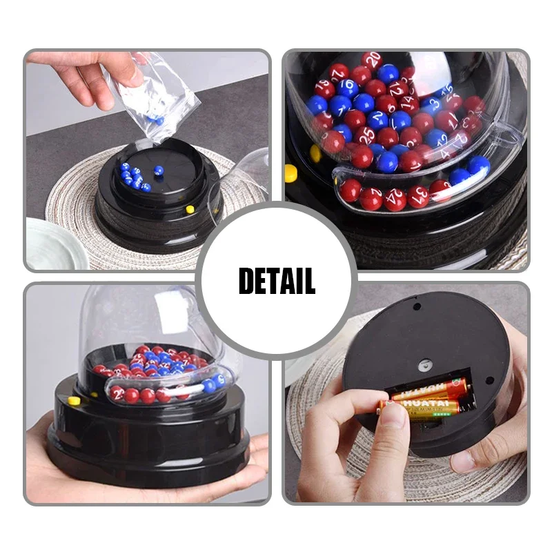 Electric Ball Machine Portable Mini Lottery Machine Lucky Dip Lotto Game Machine Party Props Pinball Bingo Game Interactive Toys