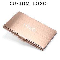 Cartão personalizado da plataforma do logotipo para homens e mulheres, gravado a laser, aço inoxidável, caixa de cartão, presente personalizado do saco