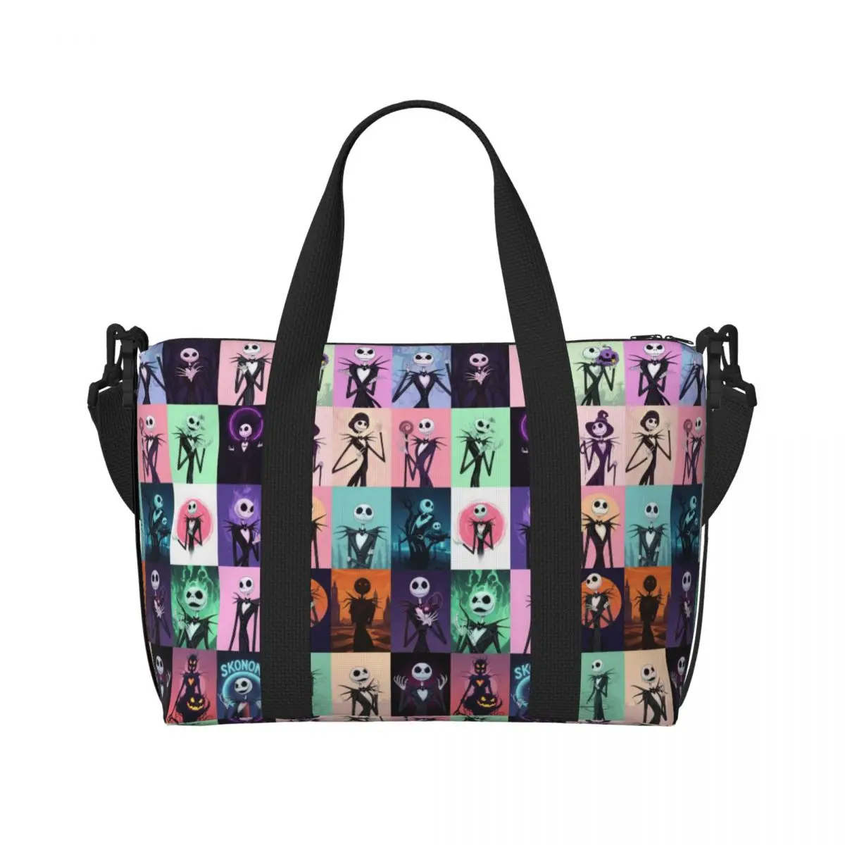 

Сумка-тоут Custom Jack S-Skellingtones для женщин, большая вместительная сумка для пляжа, спортзала, путешествий, с принтом «Кошмар перед Рождеством»