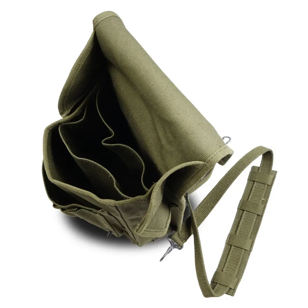 WWII WW2 Army Canvas Map Bag Militaire Map Pack Sundries Pouch Tool Kit Army Green