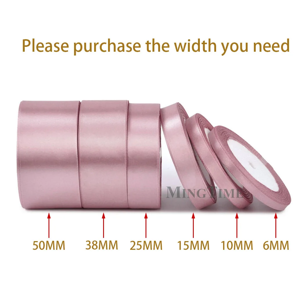 Mauve Satin Ribbon 25yards 6mm 10mm 15mm 25mm 38mm 50mm Sash Gift Bow Handmade DIY Craft Wedding Party Supply Decoration