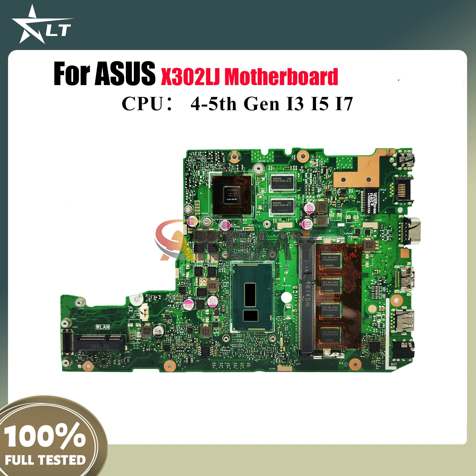 

X302LJ Laptop Motherboard For ASUS VivoBook X302L X302LJ Notebook Mainboard With I3 I5 I7 CPU 100% tests OK fast shipping stk