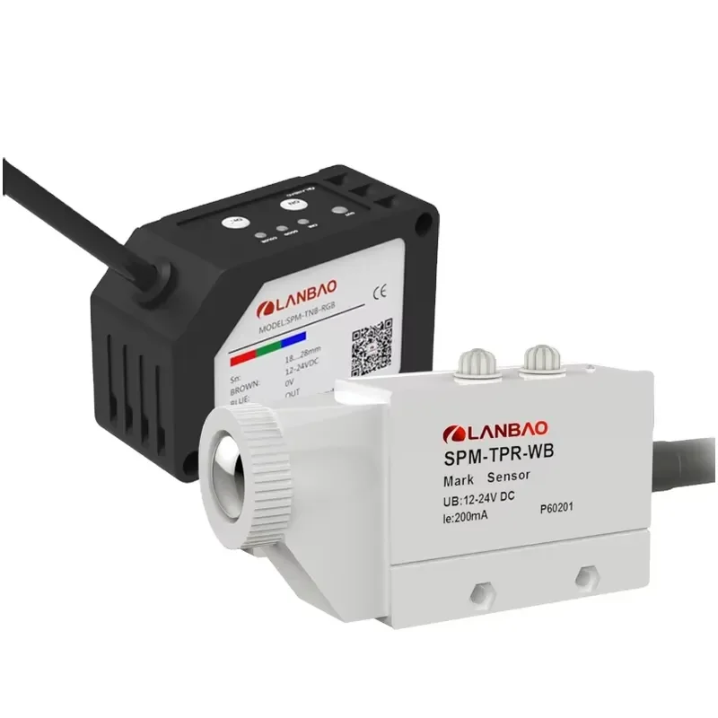 NPN PNP 24V DC Color Mark Proximity Sensors IP65 Protection 102mm Sensing Distance Cable Connection (SPM-TNR-RG)