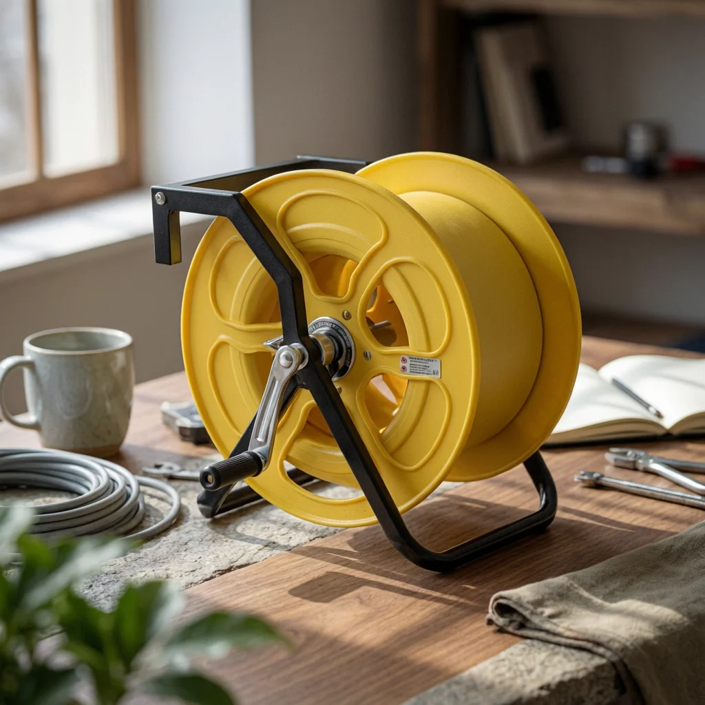 Dual-Drum Drum Hose Reel Painted Finish Freestanding Hose Reel Yard Gear Elevated Support Agricultural Spray for Watering