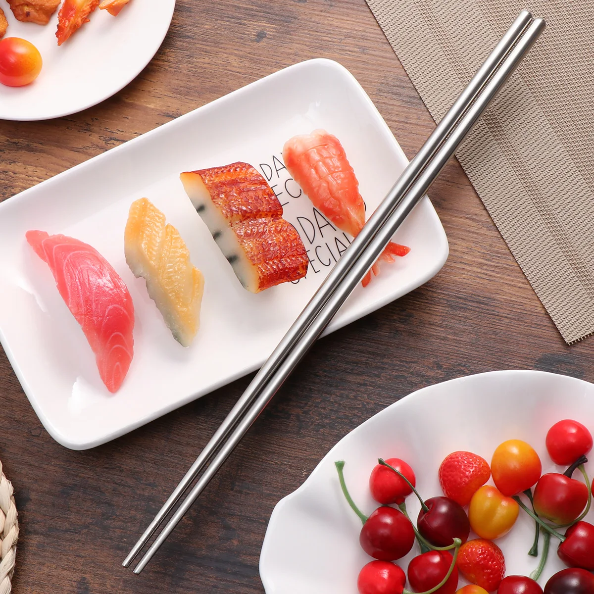 

1 Pair 14 Inch Stainless Steel Chopsticks Extra Long Cooking Frying Hot Pot Noodle Reusable Metal Chopsticks Kitchen Cooking