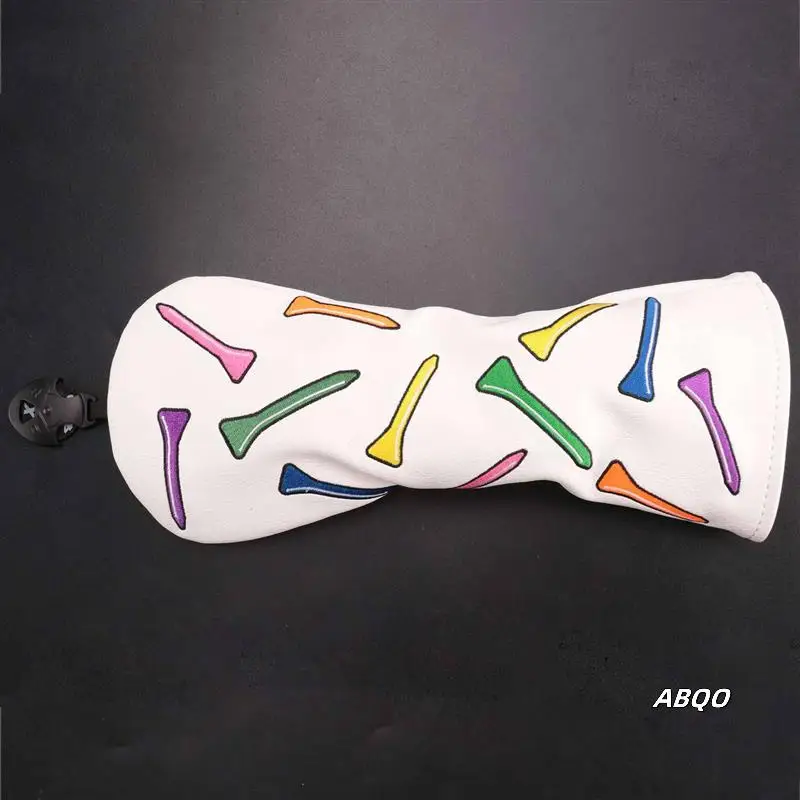 

2X Tees Pattern Golf Club Cover For Driver,Fairway,Hybrids-Golf Driver Headcover/Golf Fairway Wood/Hybrid Club