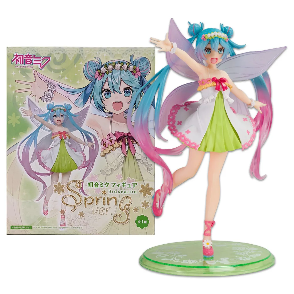 18CM Anime Hatsune Miku Four Seasons Series Spring Spirit Kawayi Dress Dress Up Model Toy Gift Collection Action Figure PVC