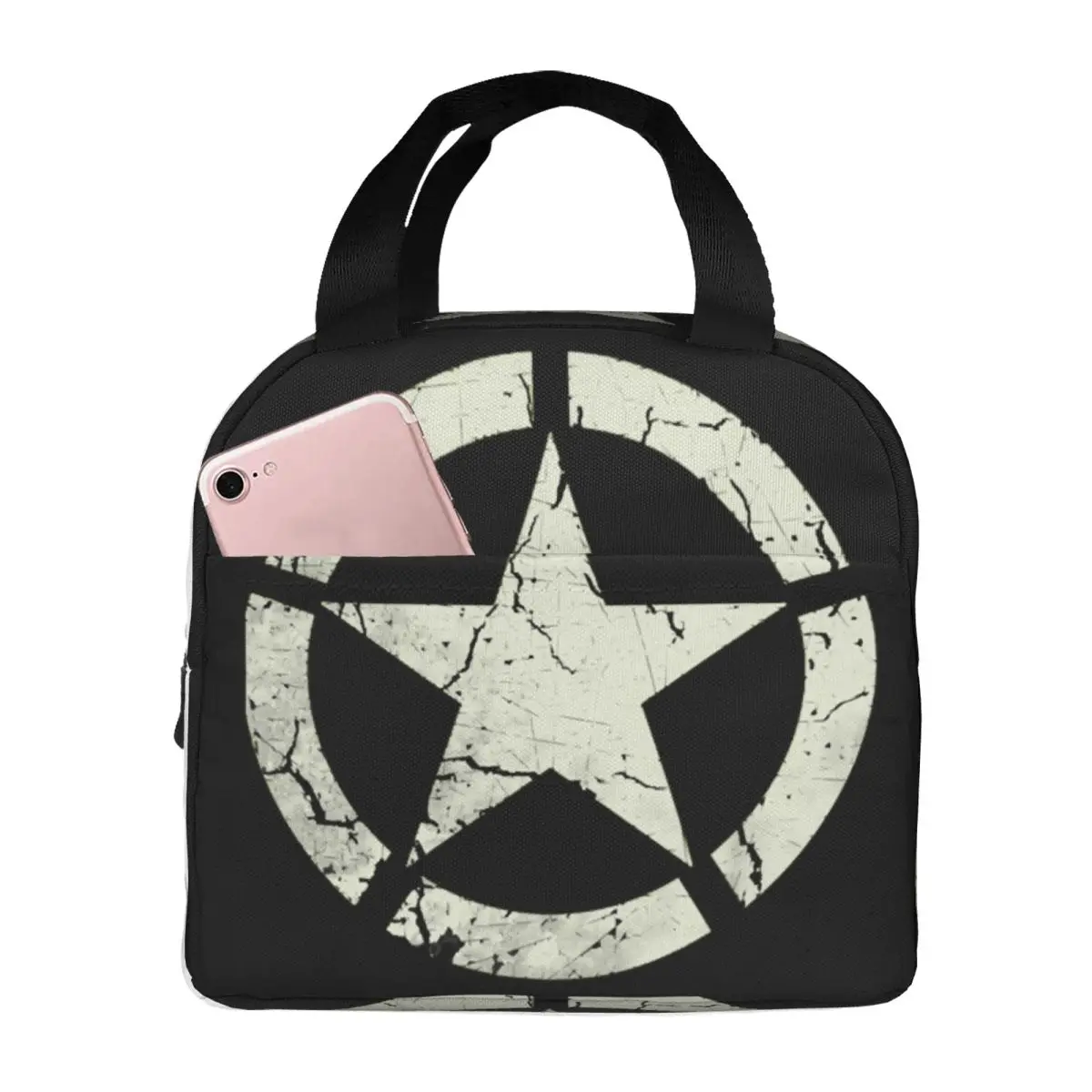 Military Tactical Army Star Lunch Bag Women Thermal Cooler Insulated Lunch Boxes for School