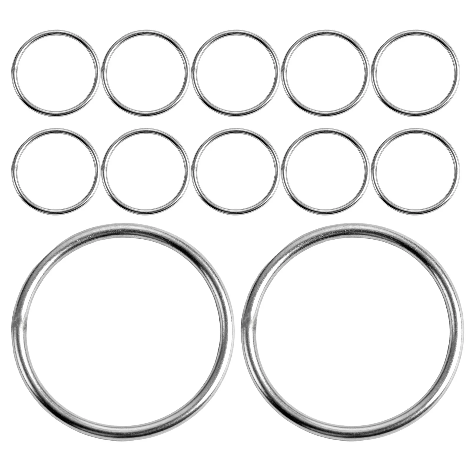 12Pcs Stainless Steel Welded Craft Hoops Rust Resistant Rings for Jewelry Making Marine Hardware Heavy Duty Metal Circles