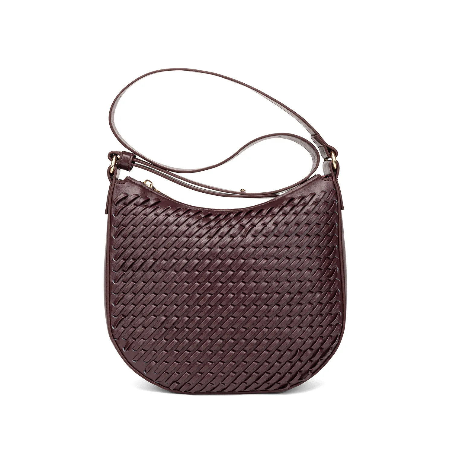 

Trendy Woven Pattern Women's Shoulder Bag 2026 New Knitted Handbag Half Moon Crossbody Bag Versatile Commuter Bag