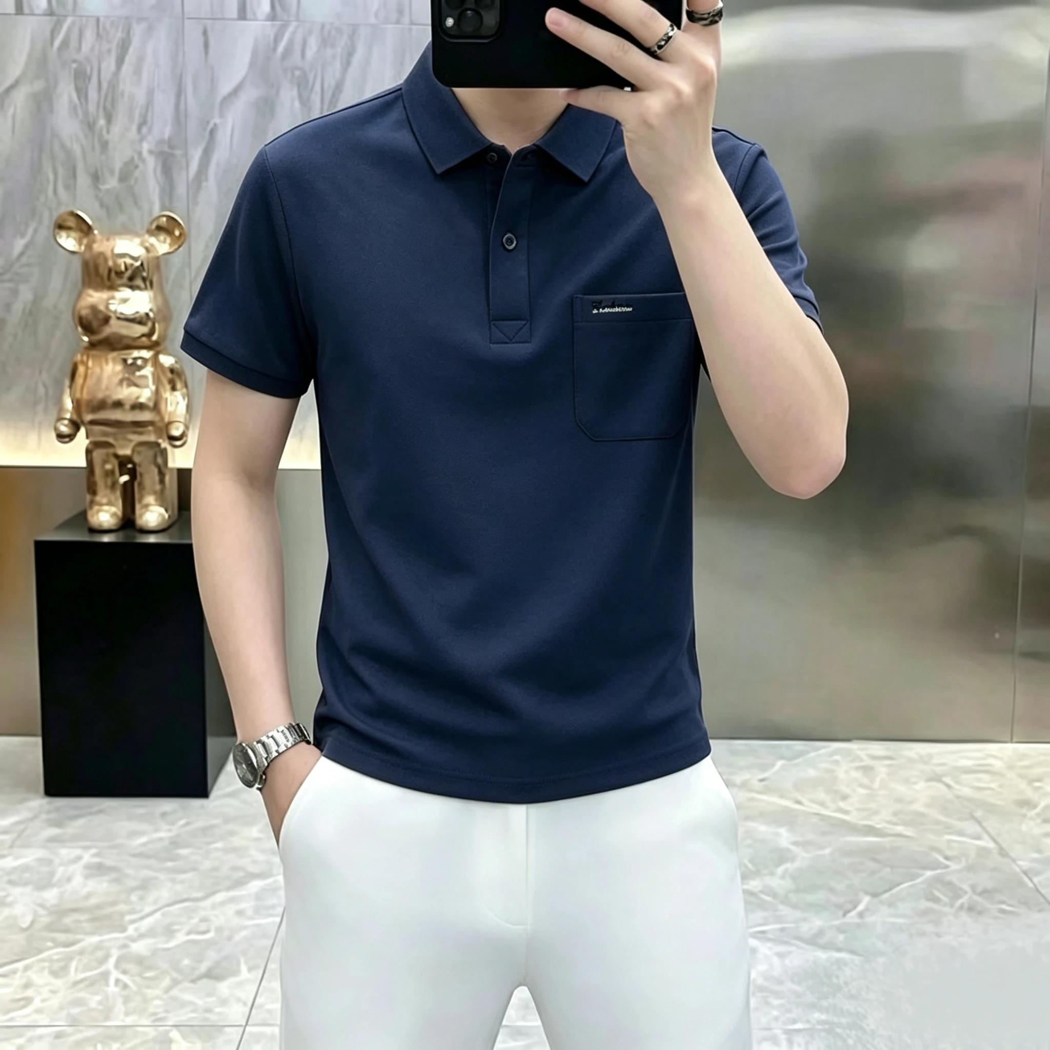 2026 Summer Men's Short-Sleeved Collared Polo Shirt