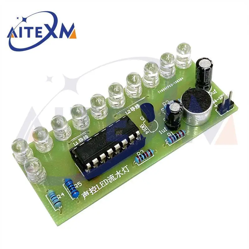 Aktywowany głosem zestaw oświetlenia wodnego LED CD4017 Sterowanie latarnią Zabawa Produkcja elektroniczna Szkolenie dydaktyczne Diy Moduł zestawu elektronicznego