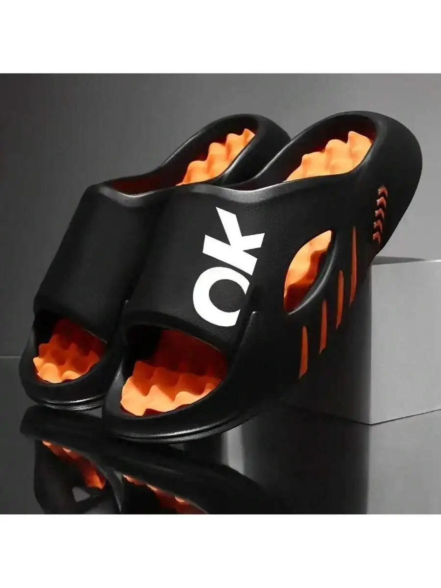 

Классические популярные мужские шлепанцы EVA для лета, уличные массажные тапочки с толстой подошвой для пляжа