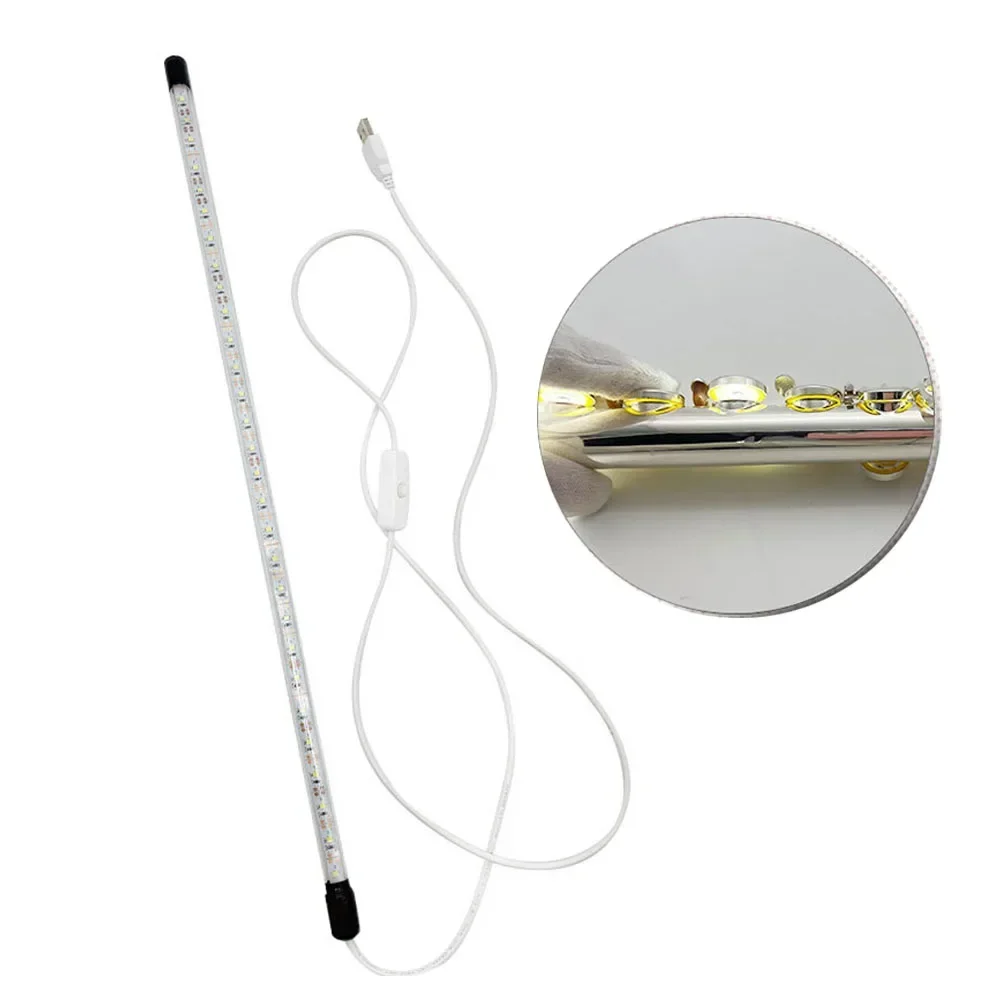 Professional Sax LED Leak Light Tester-Lamp For Clarinet Saxophone Flute Repair Saxophone Strip Detection Led Light 50cm 1x