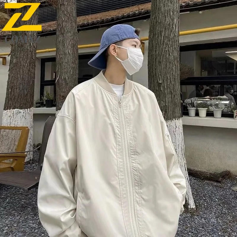 

COMXZ 2025 New Men American Vintage Waterproof Windproof New Jacket Trend Brand Casual Workwear outdoor Baseball Windbreaker
