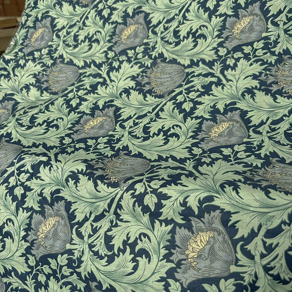 William Morris Fabric Cotton Digital Printing Classic Flower Printed Handmade Dress Crafts Home Textiles Supplies Per Half Meter