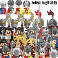 Medieval Infantry Knight Figures Building Blocks England Wars Rose Soldier Castle Military Army Guard Helmet Weapons Bricks Toys